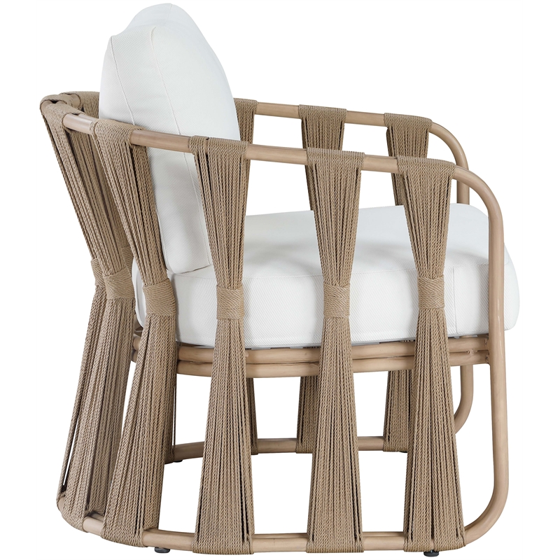 Meridian Furniture San Pietro Cream Olefin Upholstered Outdoor Patio Chair