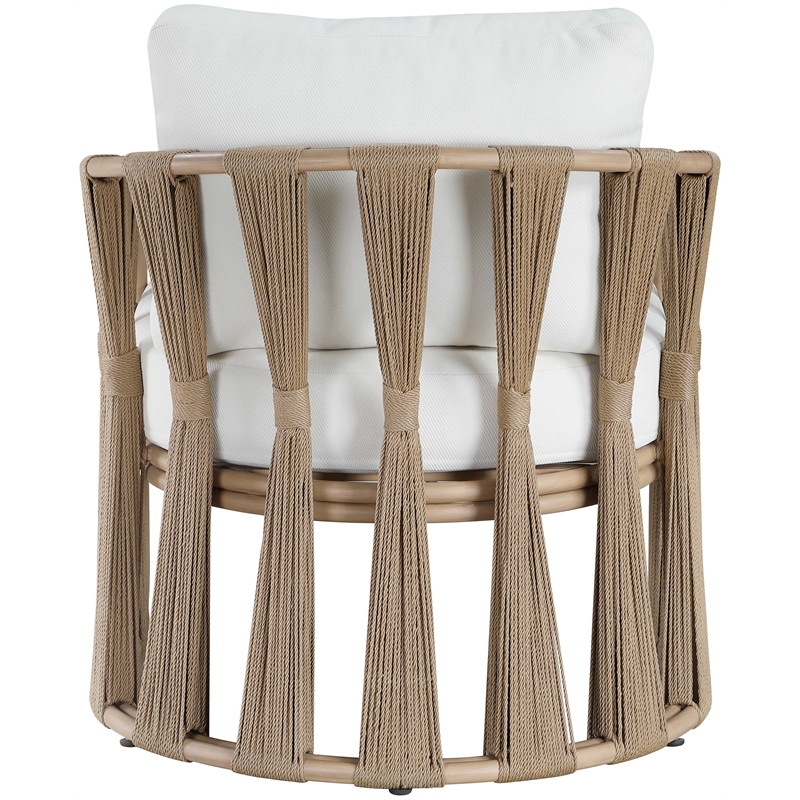 Meridian Furniture San Pietro Cream Olefin Upholstered Outdoor Patio Chair