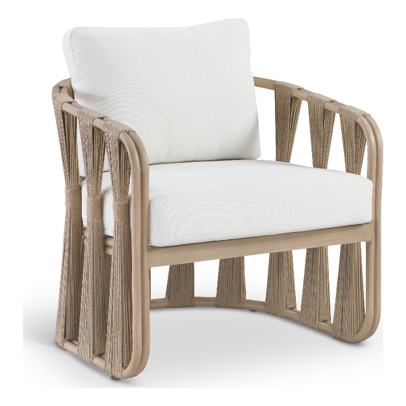 Meridian Furniture San Pietro Cream Olefin Upholstered Outdoor Patio Chair