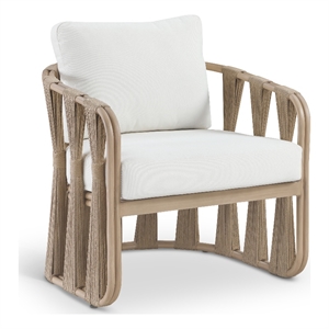Meridian Furniture San Pietro Cream Olefin Upholstered Outdoor Patio Chair