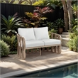 Meridian Furniture San Pietro Cream Olefin Upholstered Outdoor Patio Loveseat
