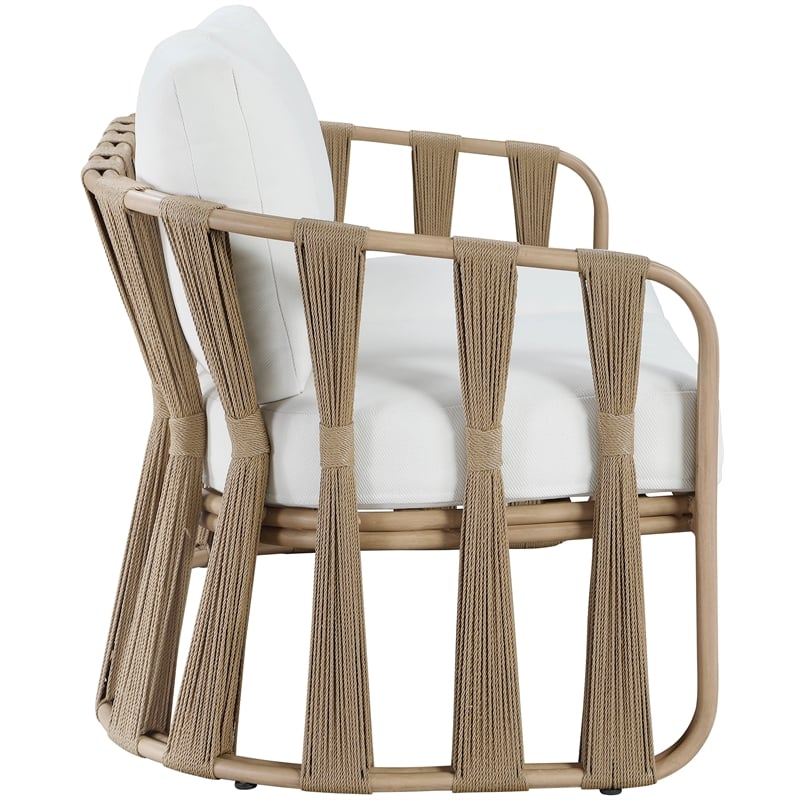 Meridian Furniture San Pietro Cream Olefin Upholstered Outdoor Patio Loveseat