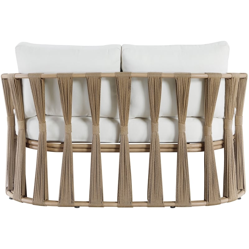 Meridian Furniture San Pietro Cream Olefin Upholstered Outdoor Patio Loveseat