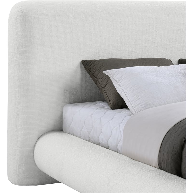 Meridian Furniture Blair Cream Fabric Upholstered Queen Bed
