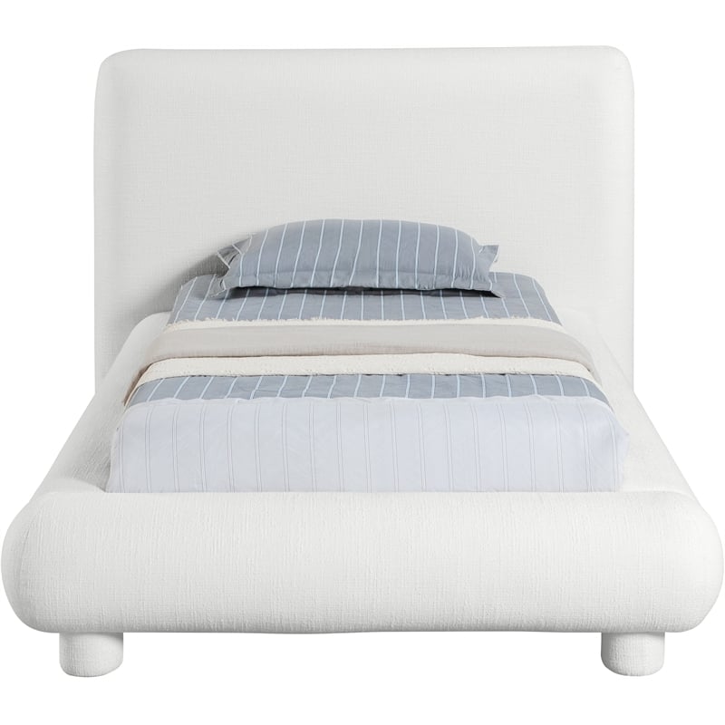 Meridian Furniture Blair Cream Fabric Upholstered Twin Bed