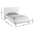 Meridian Furniture Blair Cream Fabric Upholstered Twin Bed