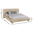 Meridian Furniture Blair Beige Chenille Fabric Upholstered Full Bed