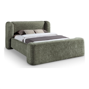 Meridian Furniture Modena Green Chenille Fabric Upholstered King Bed