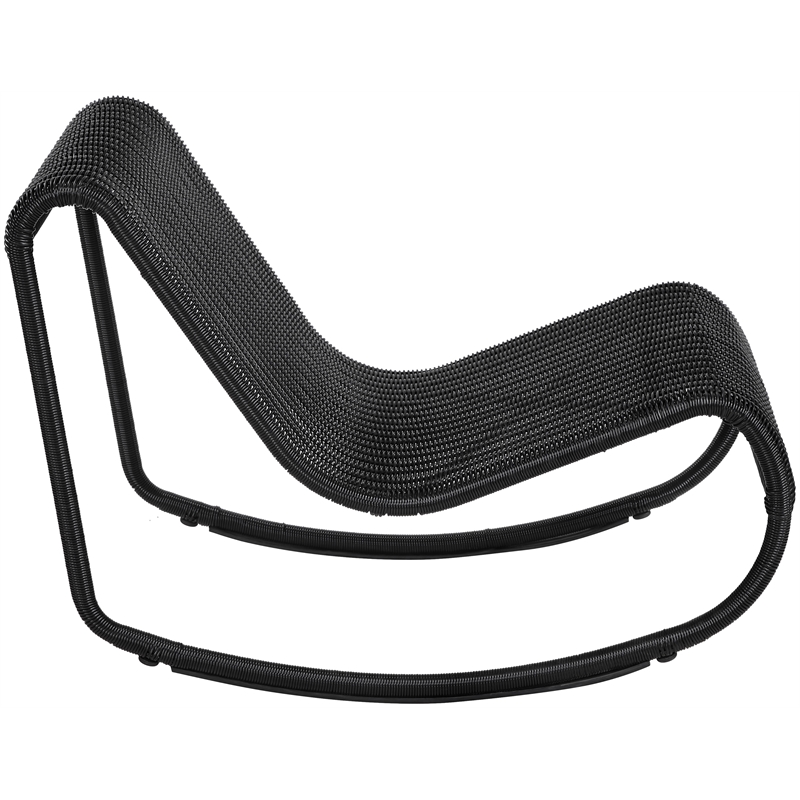 Meridian Furniture Antigua Black Wicker And Steel Outdoor Patio Rocker