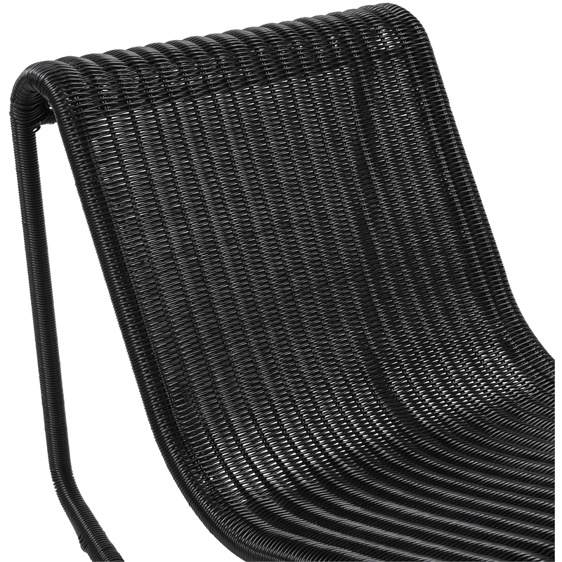 Meridian Furniture Antigua Black Wicker And Steel Outdoor Patio Rocker