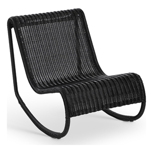 Meridian Furniture Antigua Black Wicker And Steel Outdoor Patio Rocker