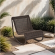 Meridian Furniture Antigua Brown Wicker And Steel Outdoor Patio Rocker