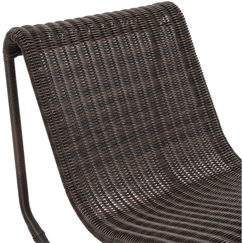 Meridian Furniture Antigua Brown Wicker And Steel Outdoor Patio Rocker
