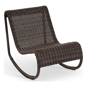 Meridian Furniture Antigua Brown Wicker And Steel Outdoor Patio Rocker