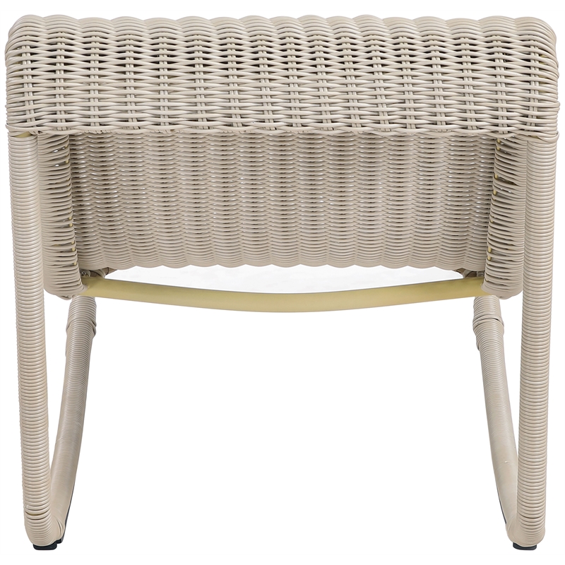 Meridian Furniture Antigua Cream Wicker And Steel Outdoor Patio Rocker