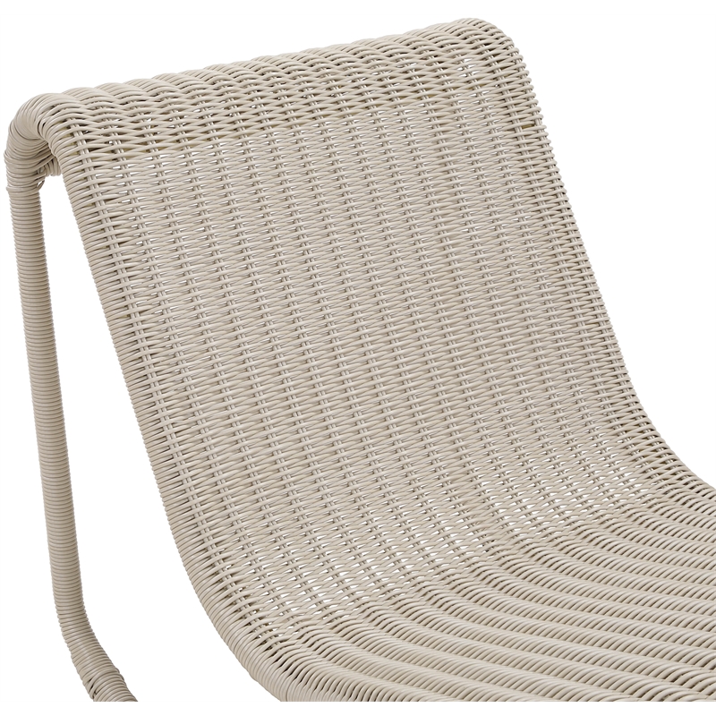 Meridian Furniture Antigua Cream Wicker And Steel Outdoor Patio Rocker