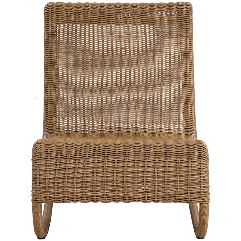 Meridian Furniture Antigua Natural Wicker And Steel Outdoor Patio Rocker