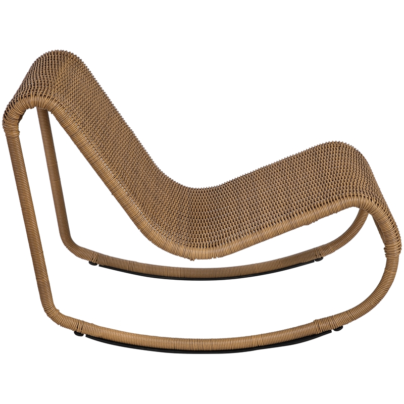 Meridian Furniture Antigua Natural Wicker And Steel Outdoor Patio Rocker