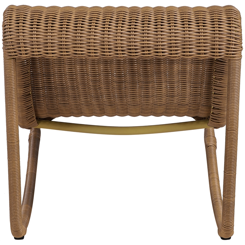 Meridian Furniture Antigua Natural Wicker And Steel Outdoor Patio Rocker