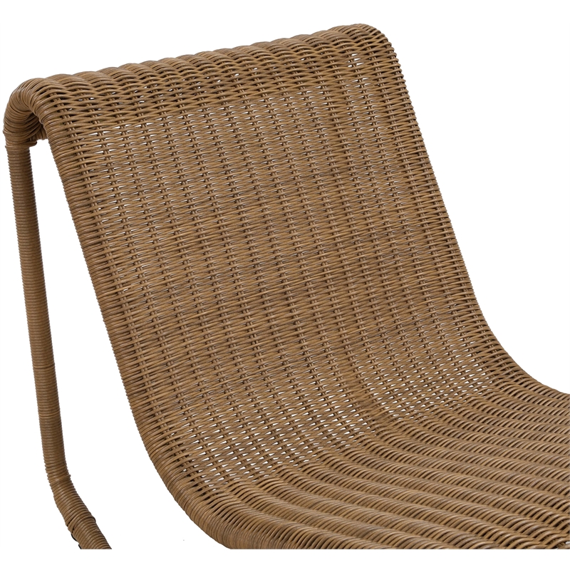Meridian Furniture Antigua Natural Wicker And Steel Outdoor Patio Rocker