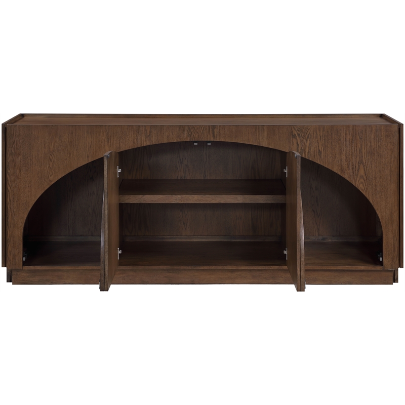 Meridian Furniture Everson Brown Oak Veneer And Solid Wood Sideboard/Buffet