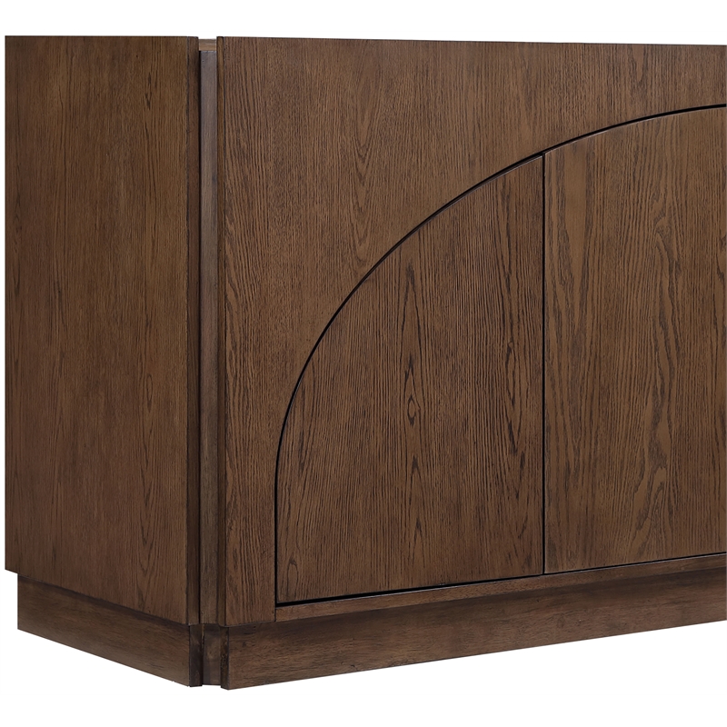 Meridian Furniture Everson Brown Oak Veneer And Solid Wood Sideboard/Buffet