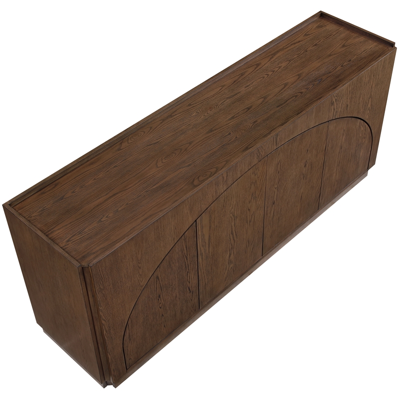 Meridian Furniture Everson Brown Oak Veneer And Solid Wood Sideboard/Buffet