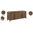 Meridian Furniture Harmony Brown Oak Veneer And Solid Wood Sideboard/Buffet