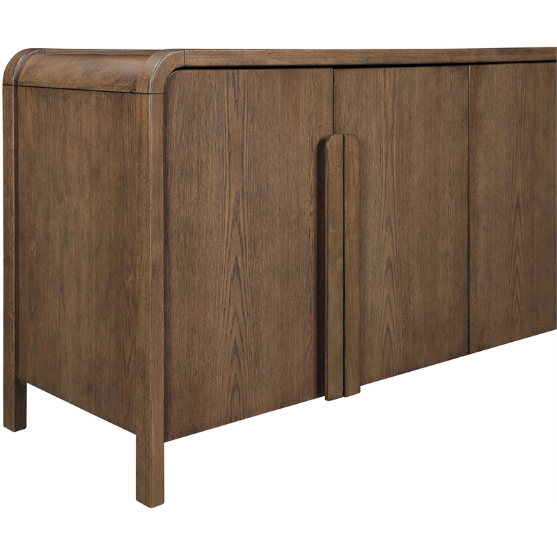 Meridian Furniture Harmony Brown Oak Veneer And Solid Wood Sideboard/Buffet