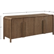 Meridian Furniture Harmony Brown Oak Veneer And Solid Wood Sideboard/Buffet