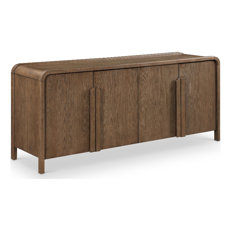 Meridian Furniture Harmony Brown Oak Veneer And Solid Wood Sideboard/Buffet