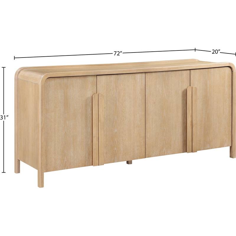 Meridian Furniture Harmony Natural Oak Veneer And Solid Wood Sideboard/Buffet
