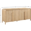 Meridian Furniture Harmony Natural Oak Veneer And Solid Wood Sideboard/Buffet