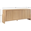 Meridian Furniture Elanor Natural Oak Veneer And Solid Wood Sideboard/Buffet