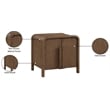 Meridian Furniture Harmony Brown Oak Veneer And Solid Wood Night Stand