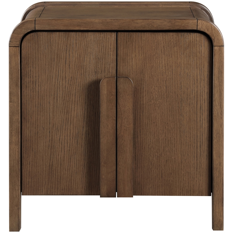 Meridian Furniture Harmony Brown Oak Veneer And Solid Wood Night Stand
