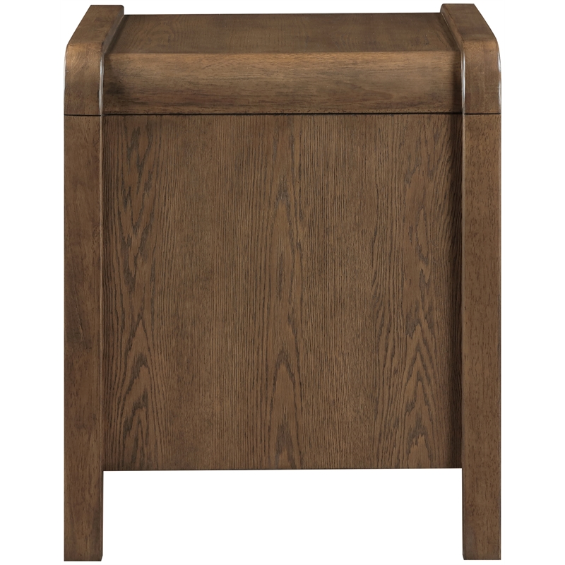 Meridian Furniture Harmony Brown Oak Veneer And Solid Wood Night Stand
