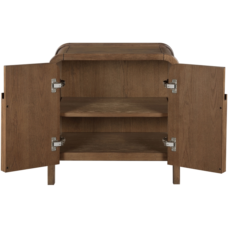 Meridian Furniture Harmony Brown Oak Veneer And Solid Wood Night Stand