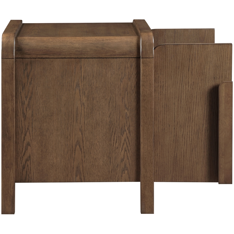Meridian Furniture Harmony Brown Oak Veneer And Solid Wood Night Stand