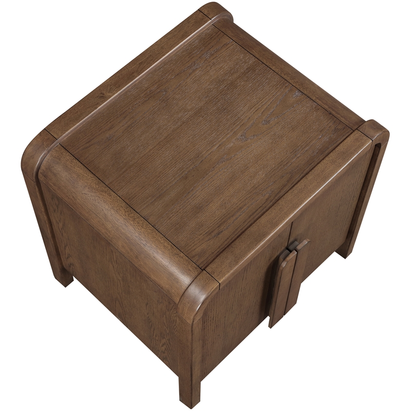Meridian Furniture Harmony Brown Oak Veneer And Solid Wood Night Stand
