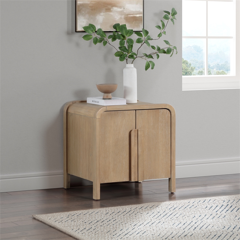 Meridian Furniture Harmony Natural Oak Veneer And Solid Wood Night Stand