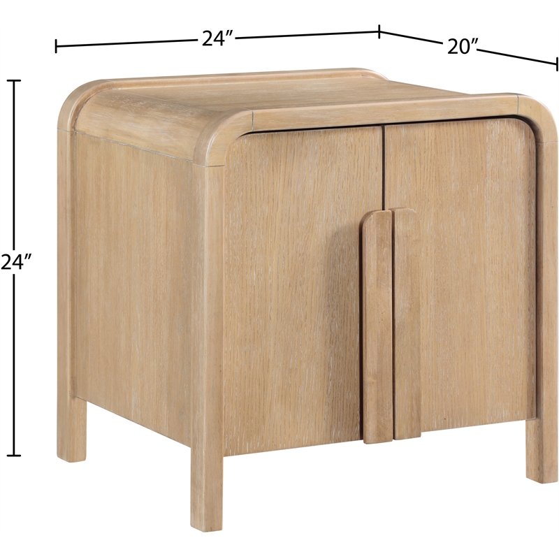 Meridian Furniture Harmony Natural Oak Veneer And Solid Wood Night Stand