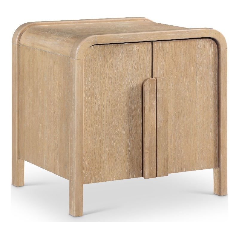 Meridian Furniture Harmony Natural Oak Veneer And Solid Wood Night Stand