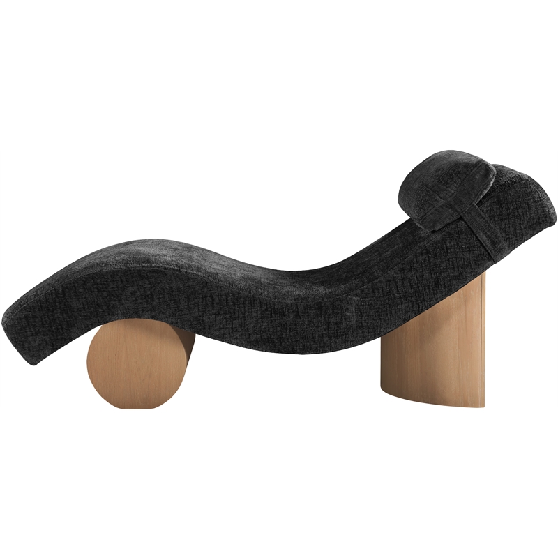 Meridian Furniture Marcella Black Polyester Chaise Lounge