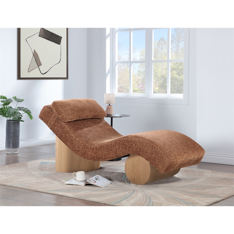 Meridian Furniture Marcella Cognac Polyester Chaise Lounge