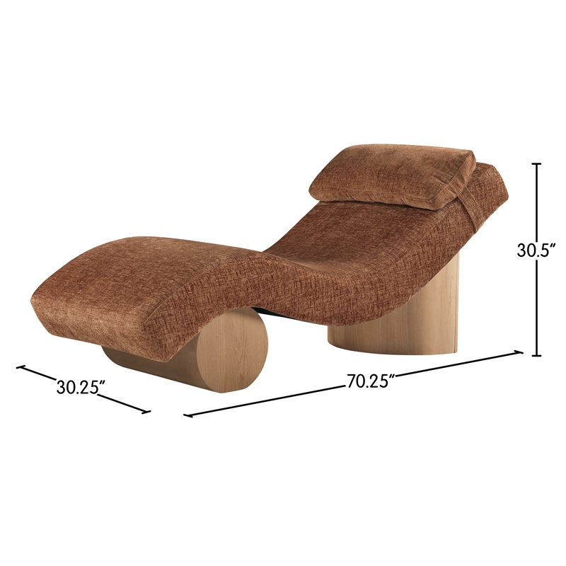 Meridian Furniture Marcella Cognac Polyester Chaise Lounge