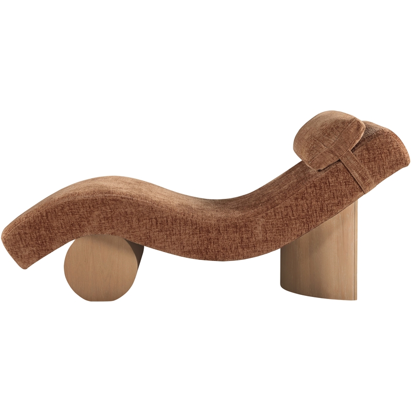 Meridian Furniture Marcella Cognac Polyester Chaise Lounge