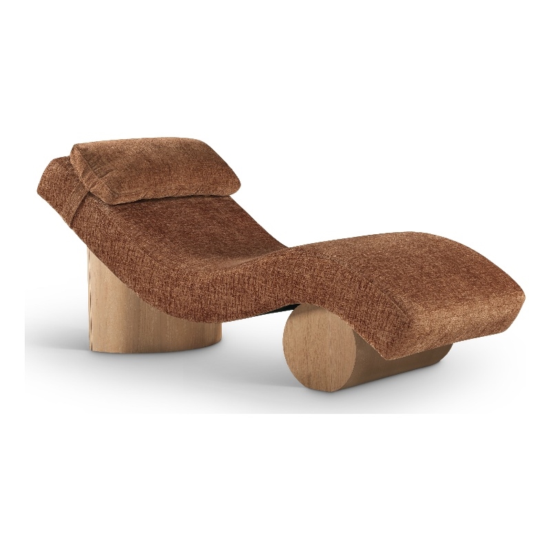 Meridian Furniture Marcella Cognac Polyester Chaise Lounge