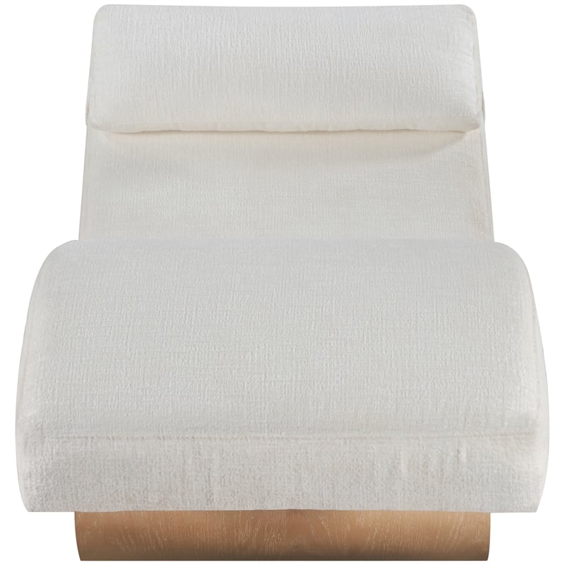 Meridian Furniture Marcella Cream Polyester Chaise Lounge