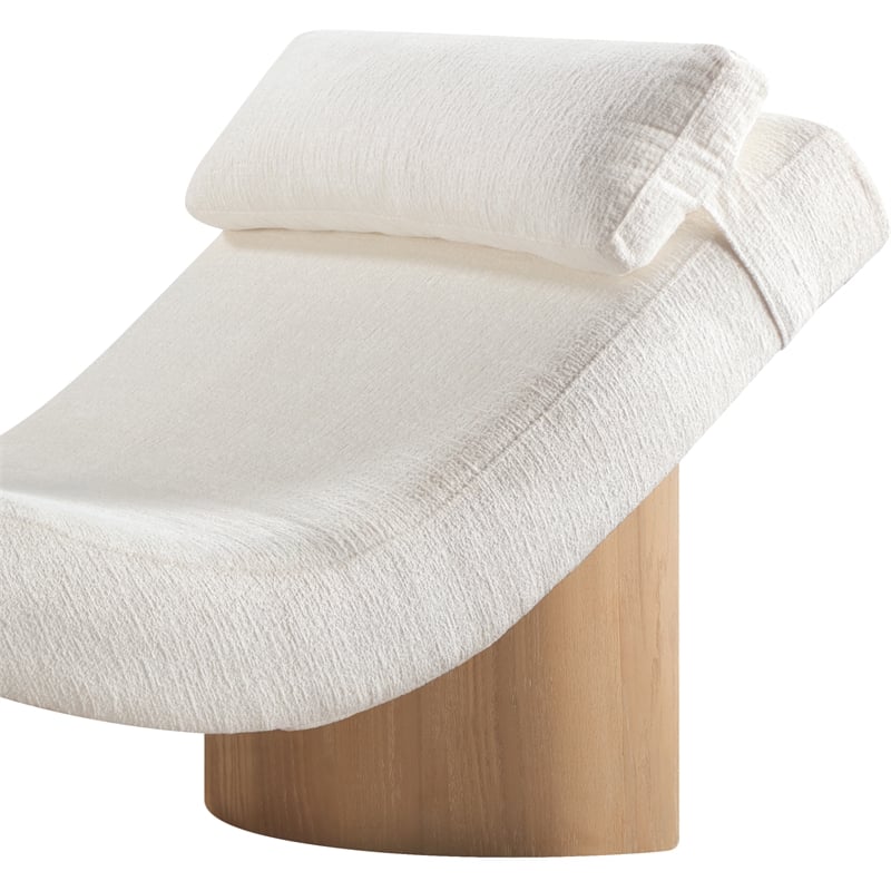 Meridian Furniture Marcella Cream Polyester Chaise Lounge